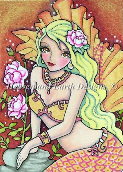 Diamond Painting Canvas - QS Golden Mermaid - Click Image to Close